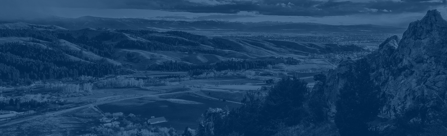 Bozeman mountain valley view.