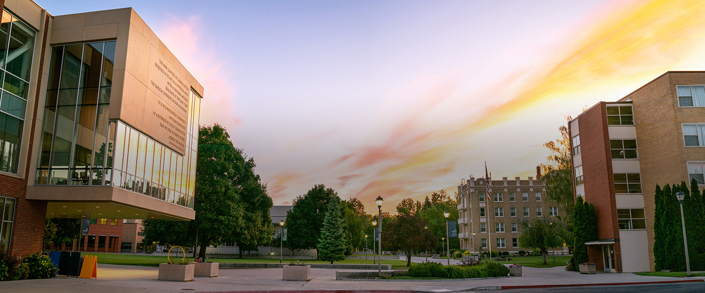Gonzaga's campus featuring Gonzaga's Hemmingson Center
