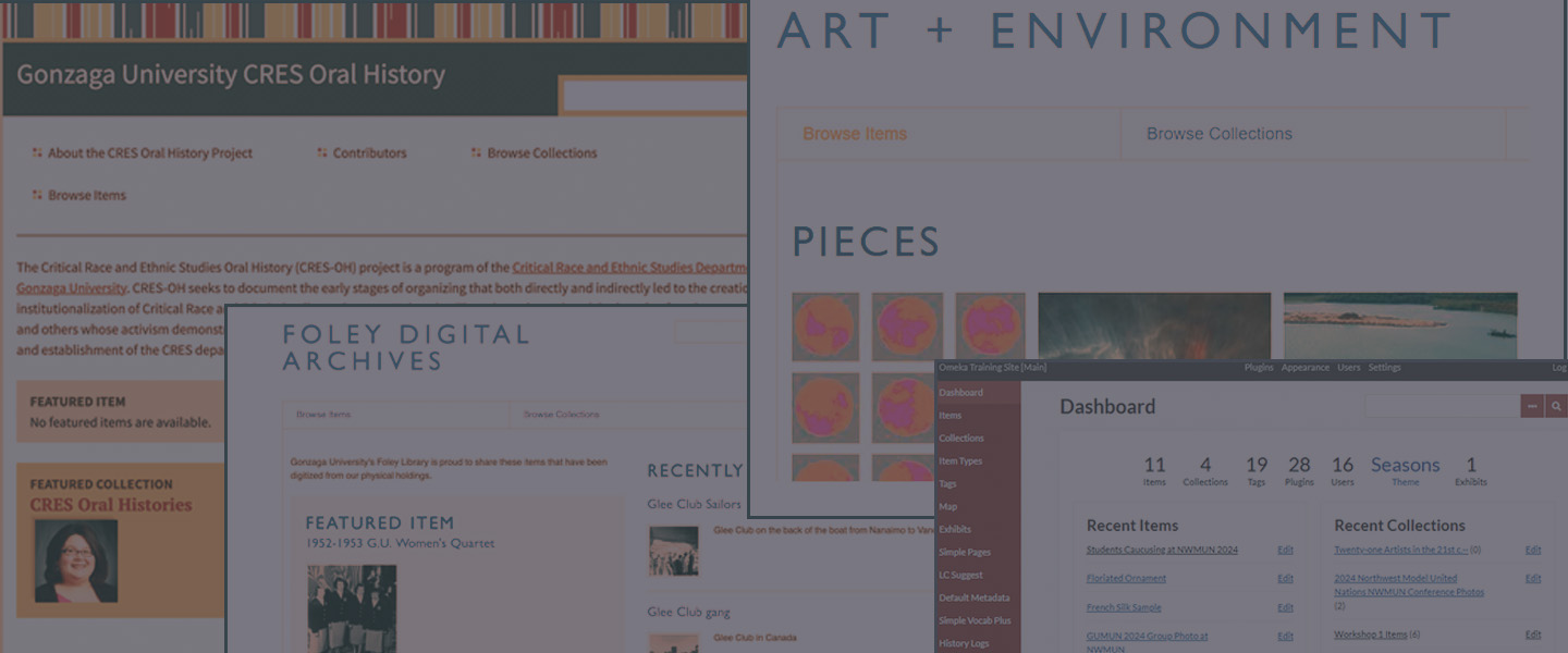 Screenshots of various digital project from UASC, Faculty, and students