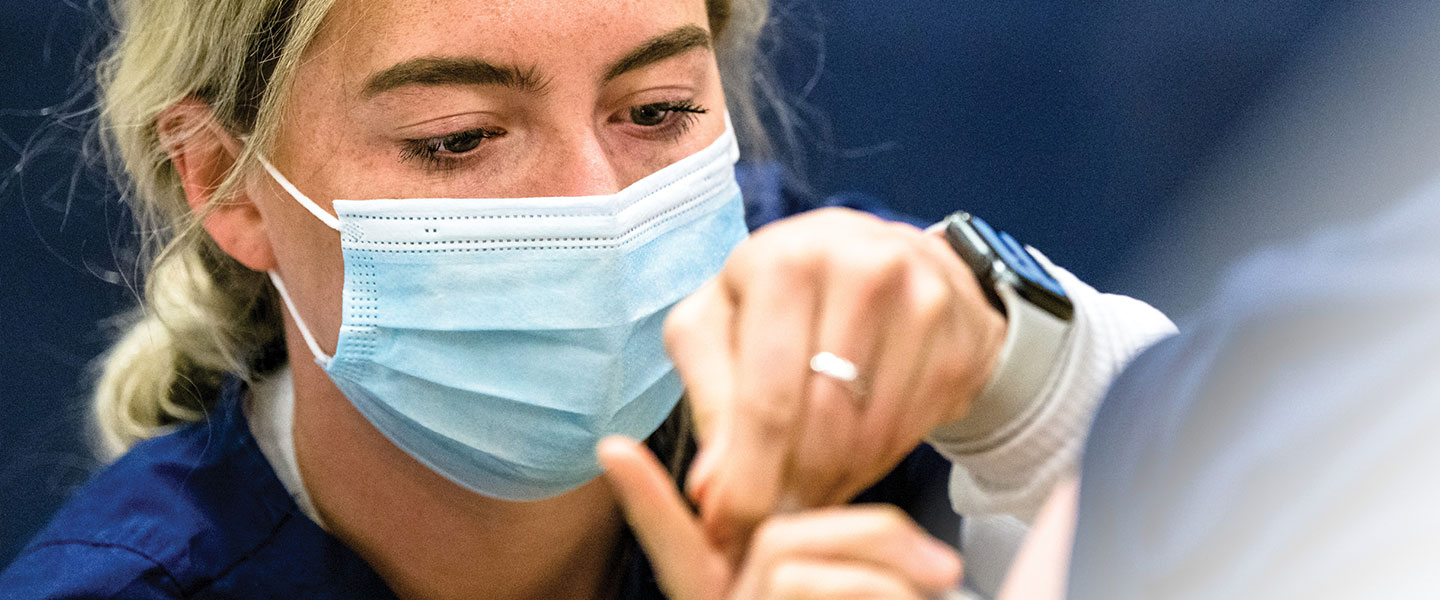 A Gonzaga School of Nursing & Human Physiology student practices medicine.