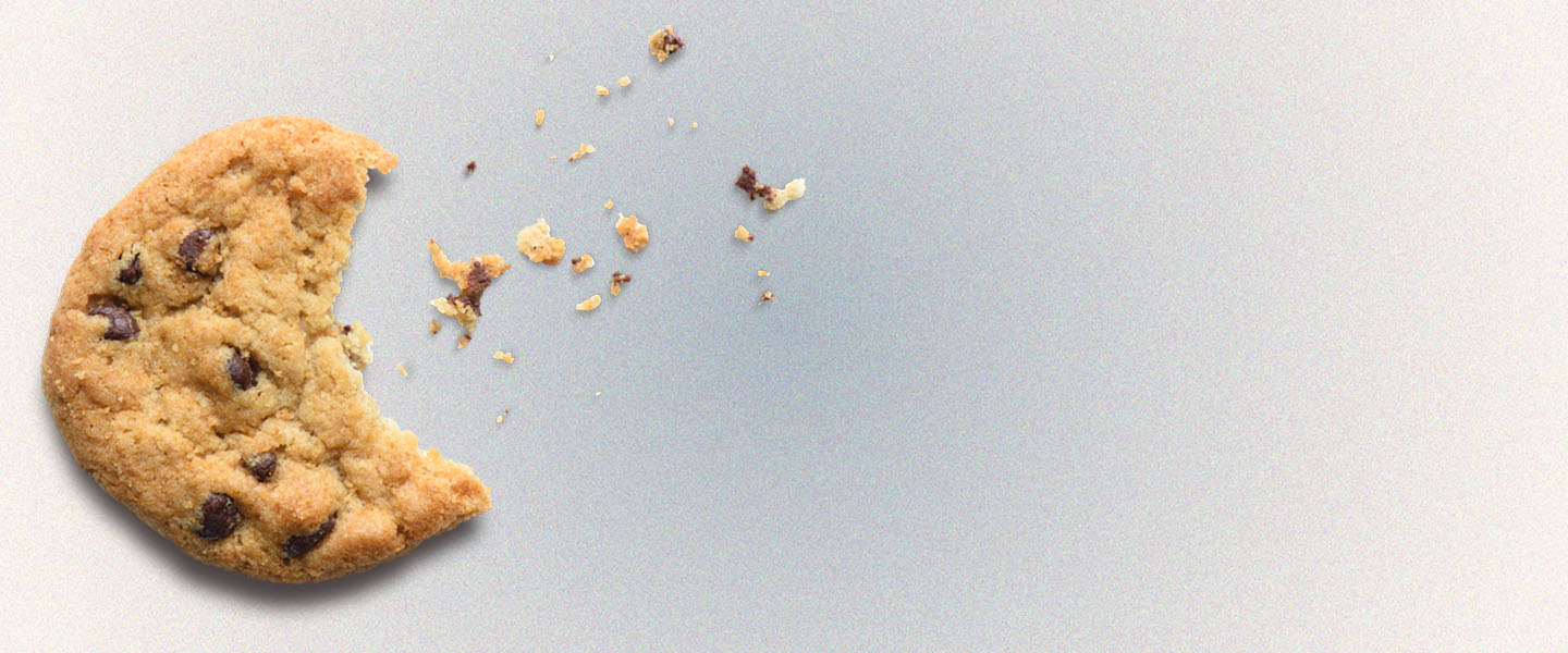 Decorative image of a cookie with a bite taken.