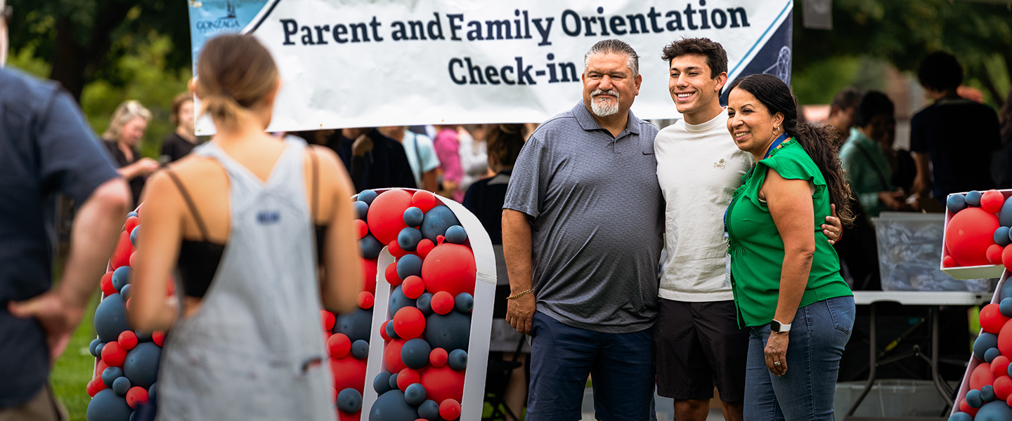 A family during orientation weekend.