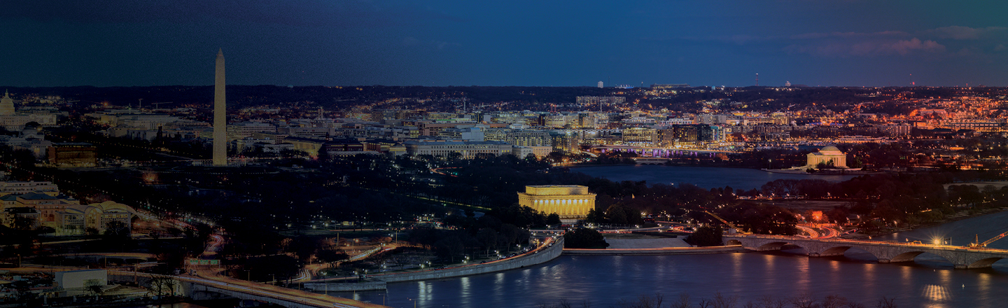 Washington DC skyline at night