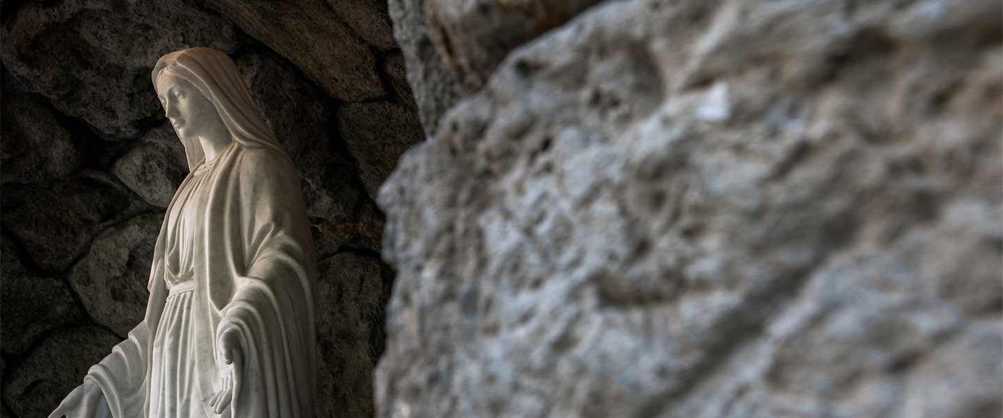Statue of Mary in a grotto