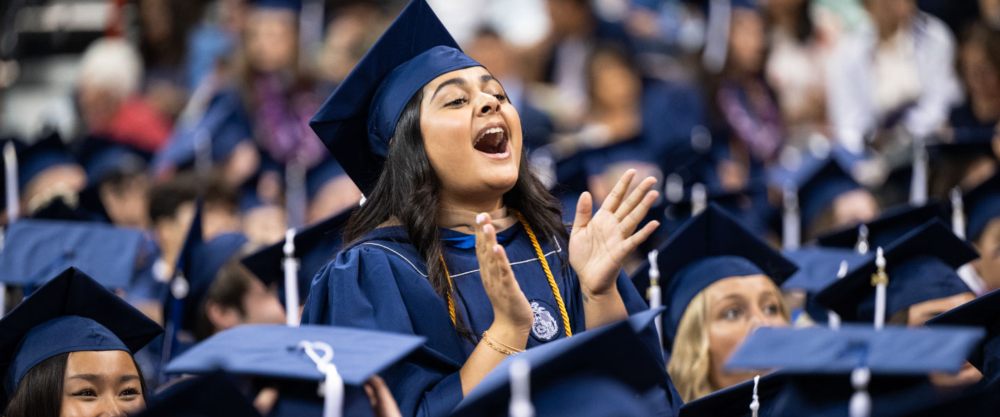 Student Celebrating at Commencement 2024