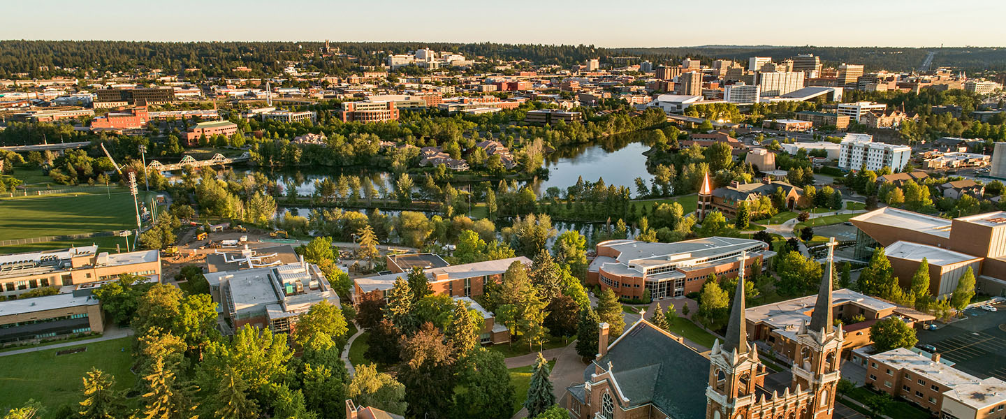 View of downtown Spokane Washington from Gonzaga University campus